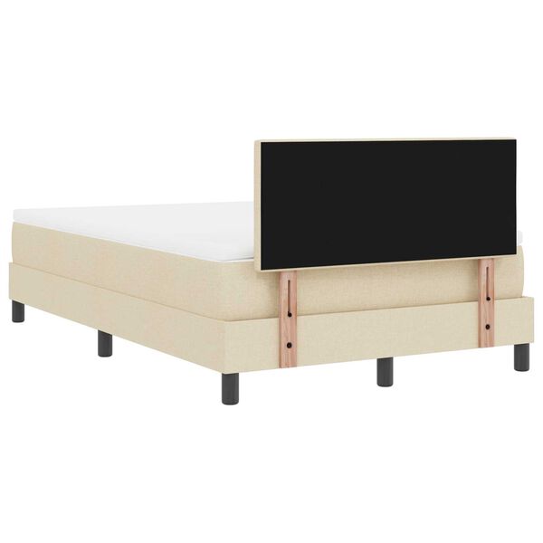 vidaXL Κρεβάτι Box Spring με Στρώμα & LED Κρέμ 120x200 cm Ύφασμα