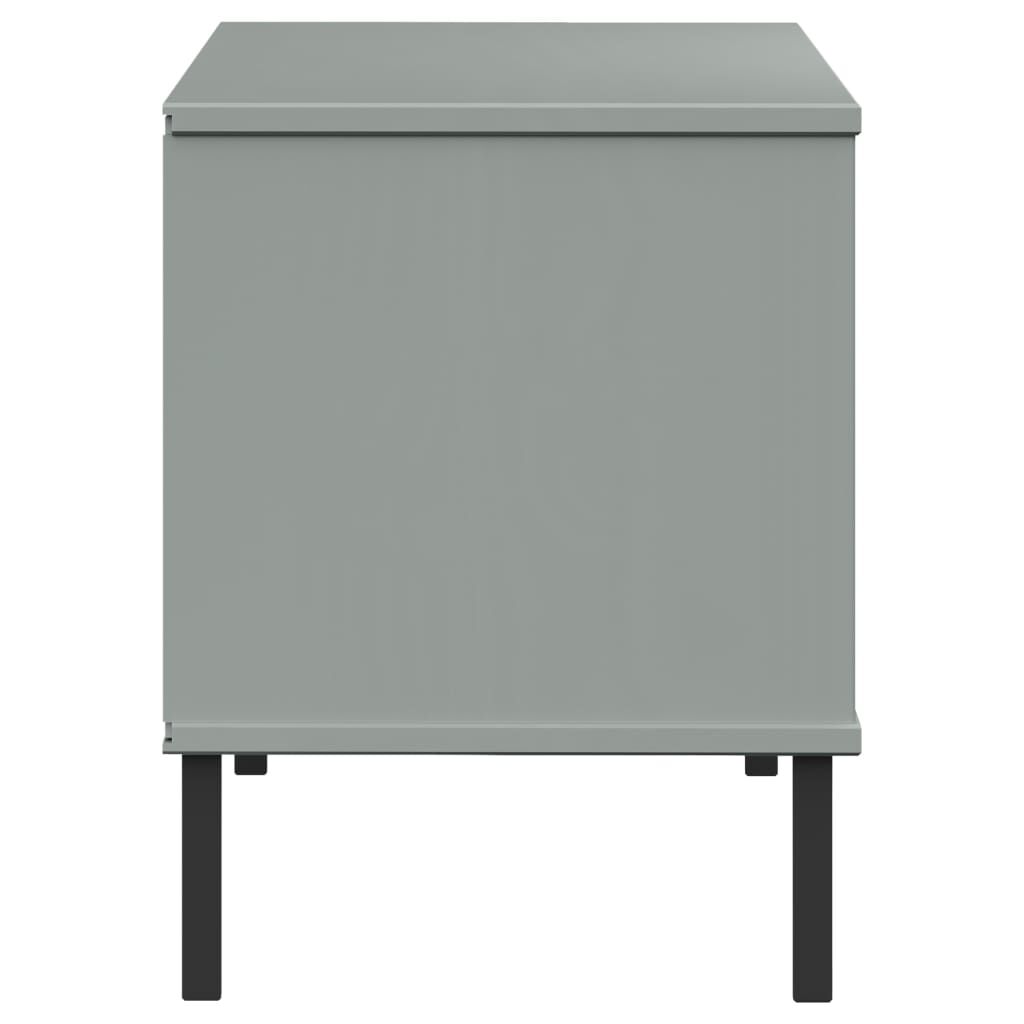 vidaXL Παπουτσοθήκη OSLO Γκρι 106x35x45 εκ. Μασίφ Ξύλο με Μετ. Πόδια