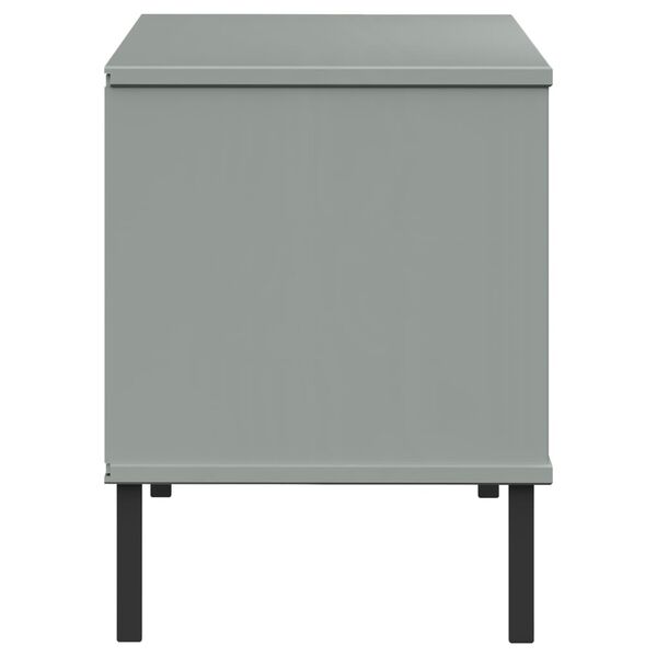vidaXL Παπουτσοθήκη OSLO Γκρι 106x35x45 εκ. Μασίφ Ξύλο με Μετ. Πόδια