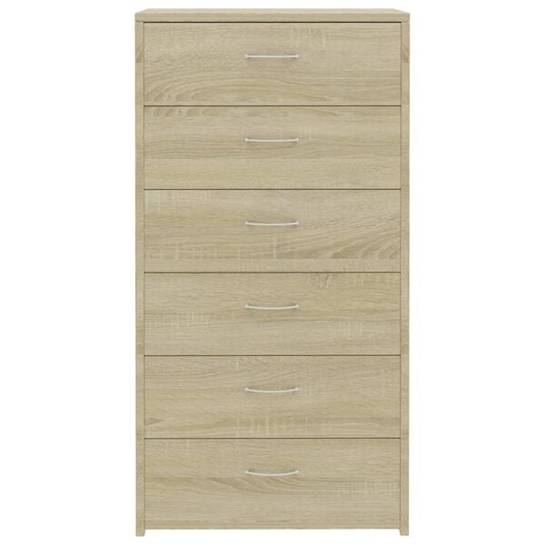 vidaXL Συρταριέρα με 6 Συρτάρια Sonoma Δρυς 50x34x96 εκ. Επεξ. Ξύλο