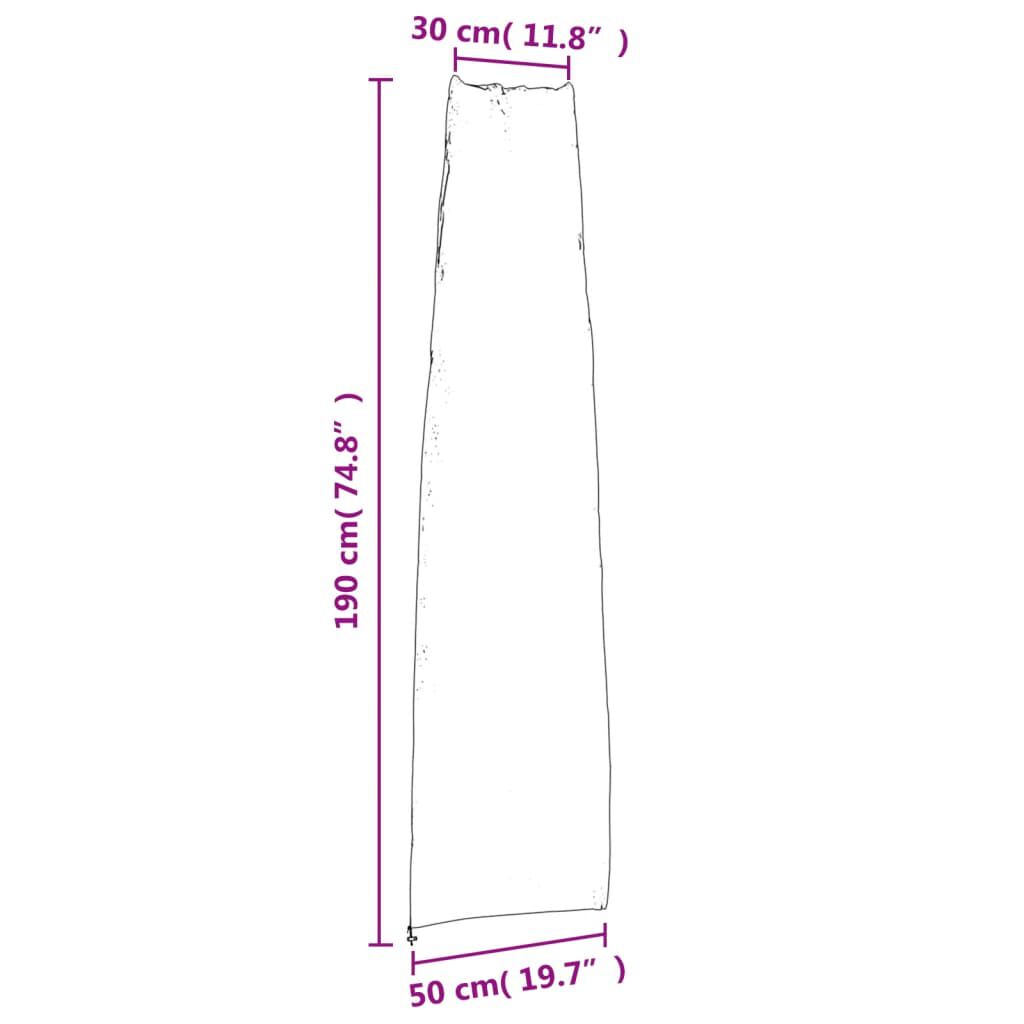 vidaXL Καλύμματα Ομπρέλας Κήπου 2 τεμ. 190x50/30 εκ Ύφασμα Oxford 420D