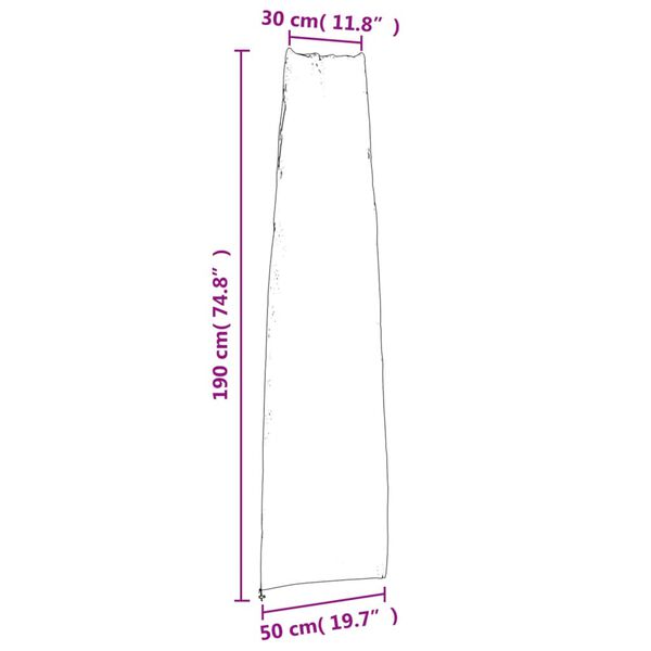 vidaXL Καλύμματα Ομπρέλας Κήπου 2 τεμ. 190x50/30 εκ Ύφασμα Oxford 420D