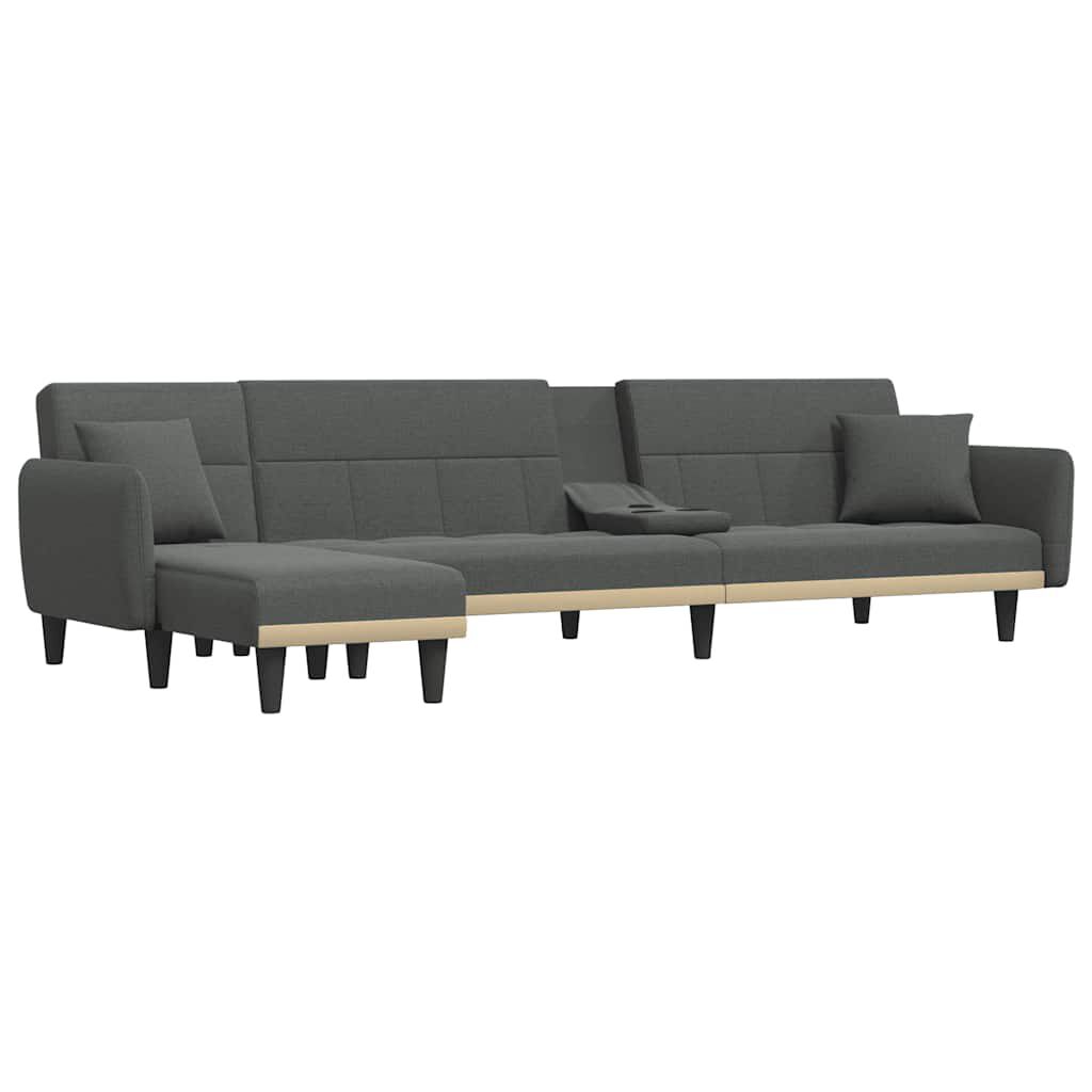 vidaXL Καναπές Κρεβάτι Γωνιακός Σκ. Γκρι 275x140x70 εκ. Υφασμάτινος