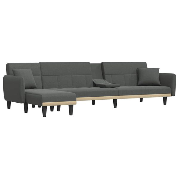 vidaXL Καναπές Κρεβάτι Γωνιακός Σκ. Γκρι 275x140x70 εκ. Υφασμάτινος