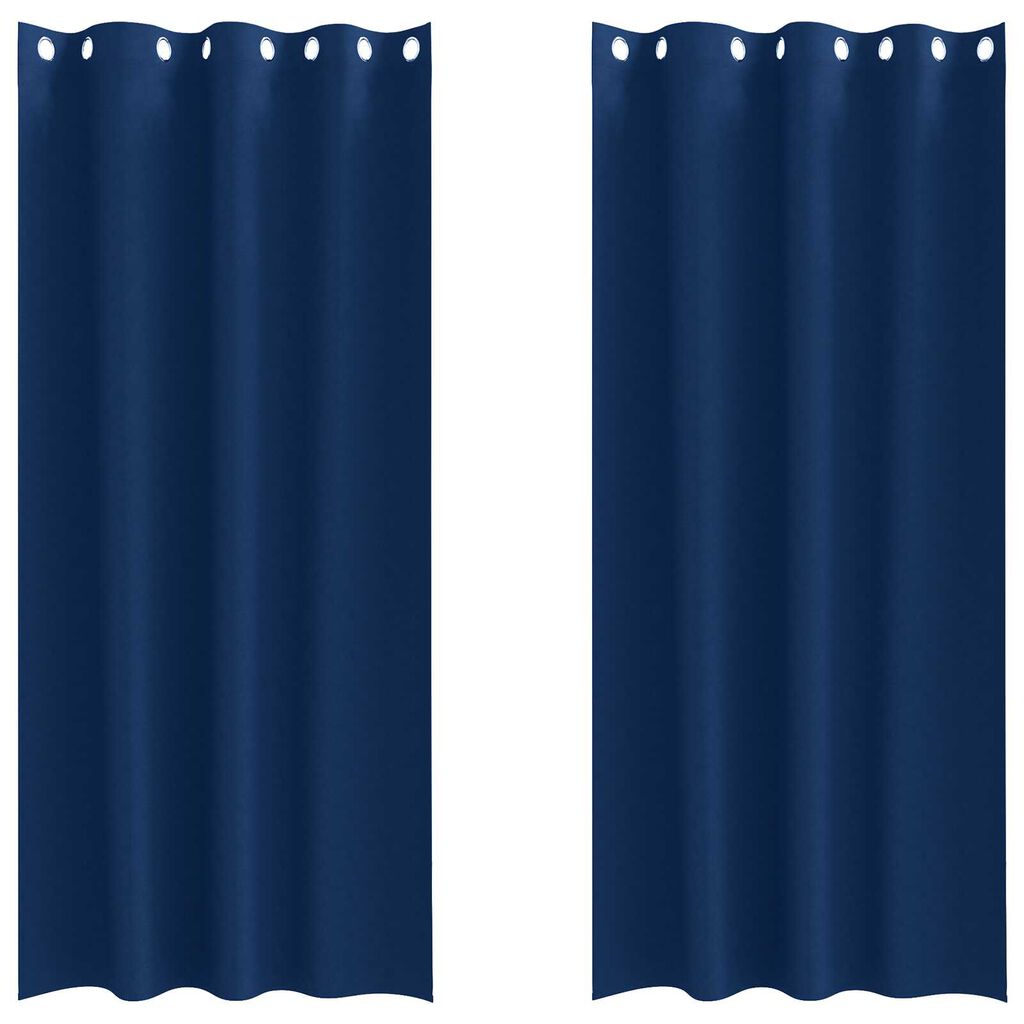 vidaXL Κουρτίνες 2 pcs Σκούρο Μπλε 225 x 140 εκ. Πολυεστέρας