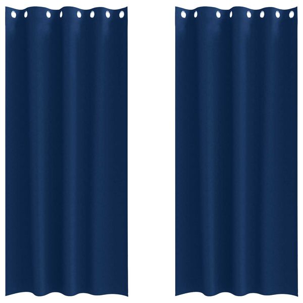 vidaXL Κουρτίνες 2 pcs Σκούρο Μπλε 225 x 140 εκ. Πολυεστέρας