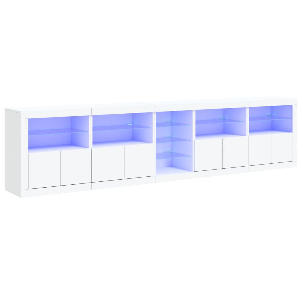 vidaXL Μπουφές με Φώτα LED Λευκός 283 x 37 x 67 εκ.