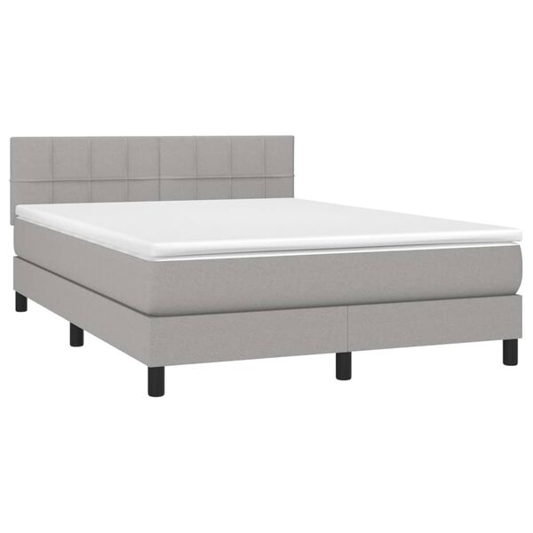 vidaXL &Kappa;&rho;&epsilon;&beta;ά&tau;&iota; Boxspring &mu;&epsilon; &Sigma;&tau;&rho;ώ&mu;&alpha; & LED &Alpha;&nu;.&Gamma;&kappa;&rho;&iota; 140x190&epsilon;&kappa;. &Upsilon;&phi;&alpha;&sigma;&mu;ά&tau;&iota;&nu;&omicron;