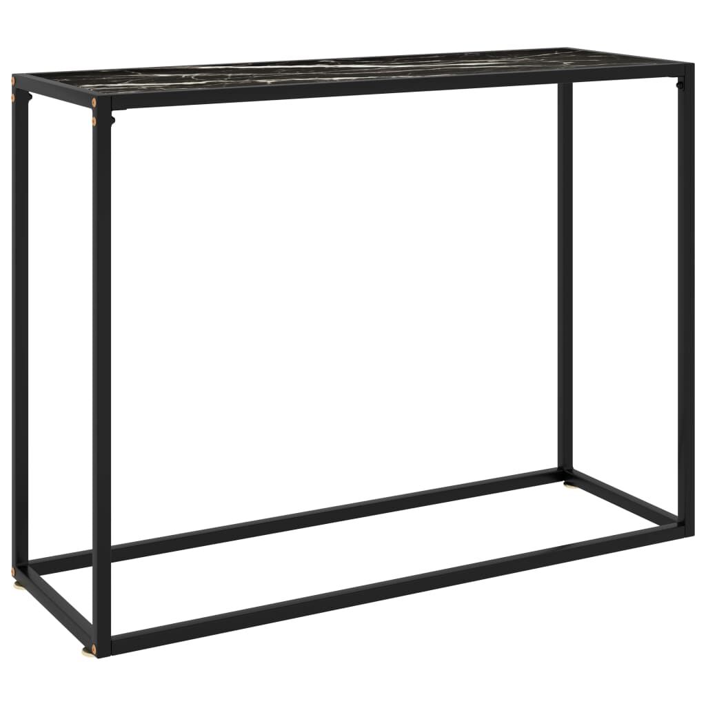 vidaXL Τραπέζι Κονσόλα Μαύρο 100 x 35 x 75 εκ. από Ψημένο Γυαλί