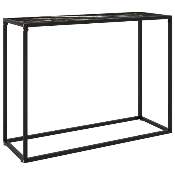 vidaXL Τραπέζι Κονσόλα Μαύρο 100 x 35 x 75 εκ. από Ψημένο Γυαλί