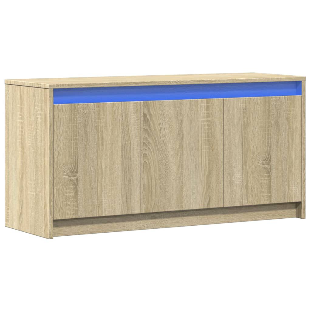 vidaXL Έπιπλο Τηλεόρασης με LED Sonoma Δρυς 100x34x50 εκ. Επεξ. Ξύλο