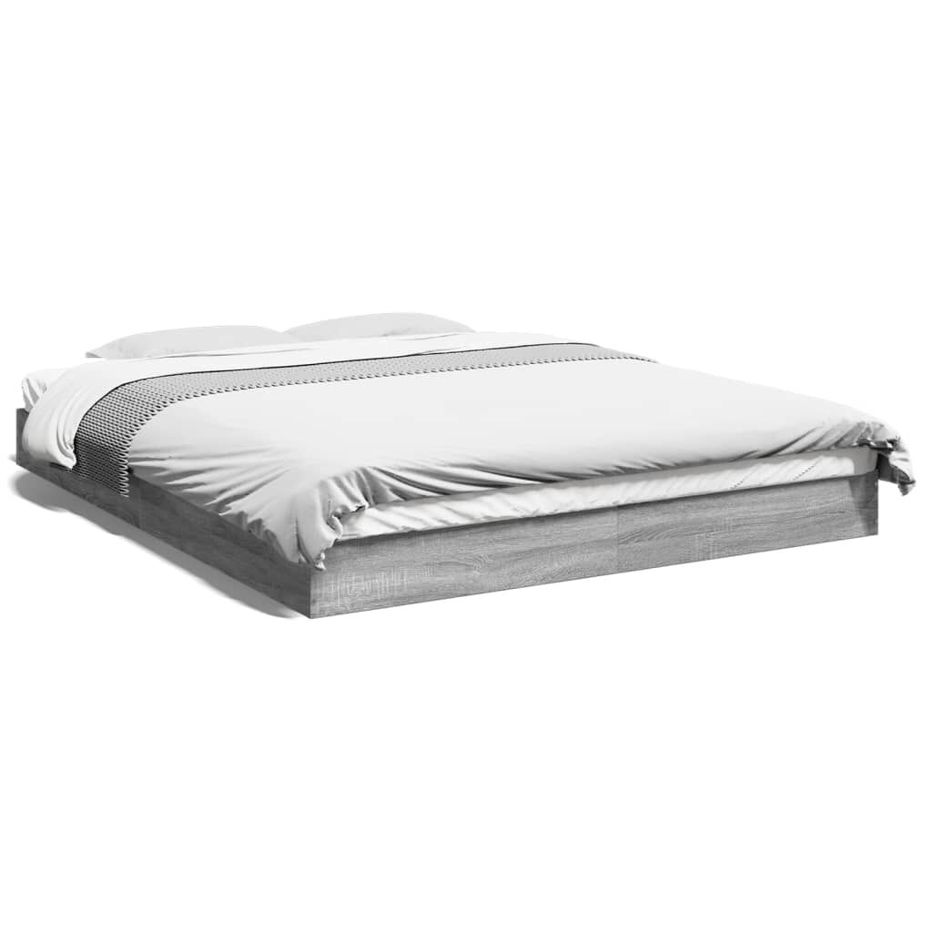 vidaXL Πλαίσιο Κρεβατιού Γκρι Sonoma 150x200 εκ. Επεξεργασμένο Ξύλο