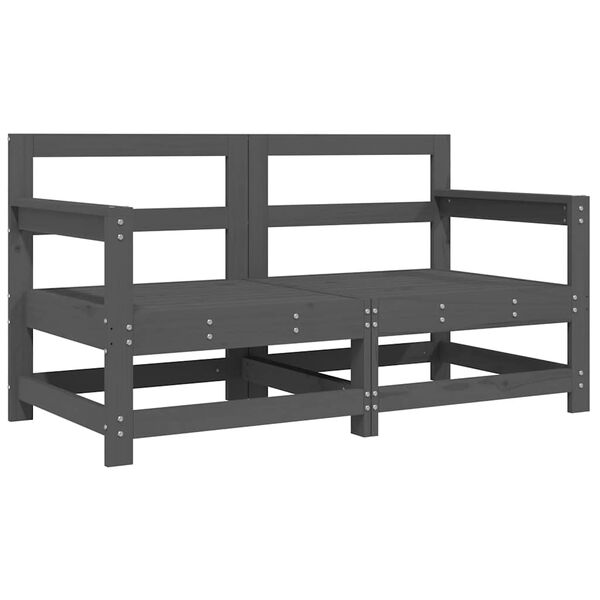 vidaXL Καρέκλες Κήπου με Μαξιλάρια 2 τεμ. Γκρι από Μασίφ Ξύλο Πεύκου