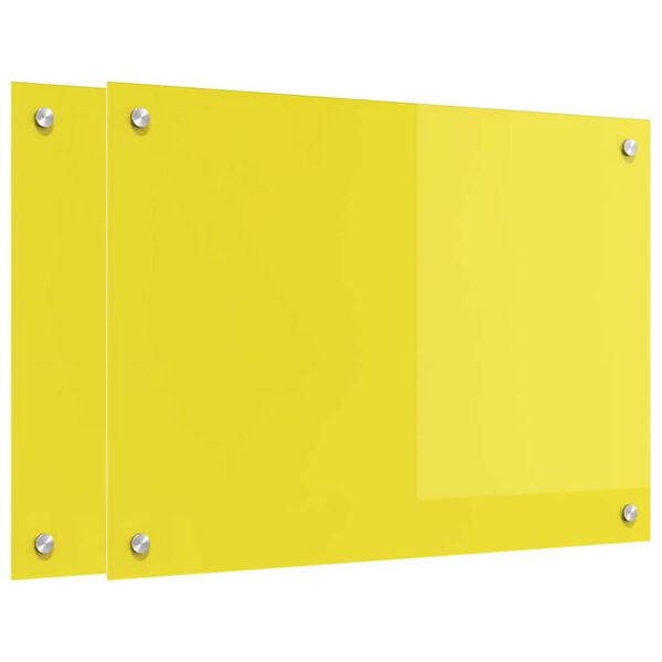 vidaXL Πίσω Πάνελ Κουζίνας 2 pcs Κίτρινο 70 x 50 cm σκληρυμένο γυαλί