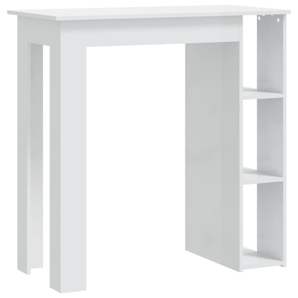 vidaXL Τραπέζι Κονσόλα με Ράφι Γυαλ. Λευκό 102x50x103,5εκ. Επεξ. Ξύλο