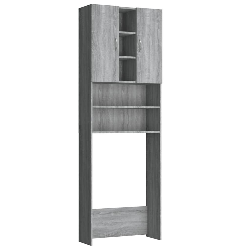 vidaXL Ντουλάπι Πλυντηρίου Γκρι Sonoma 64 x 25,5 x 190 εκ.