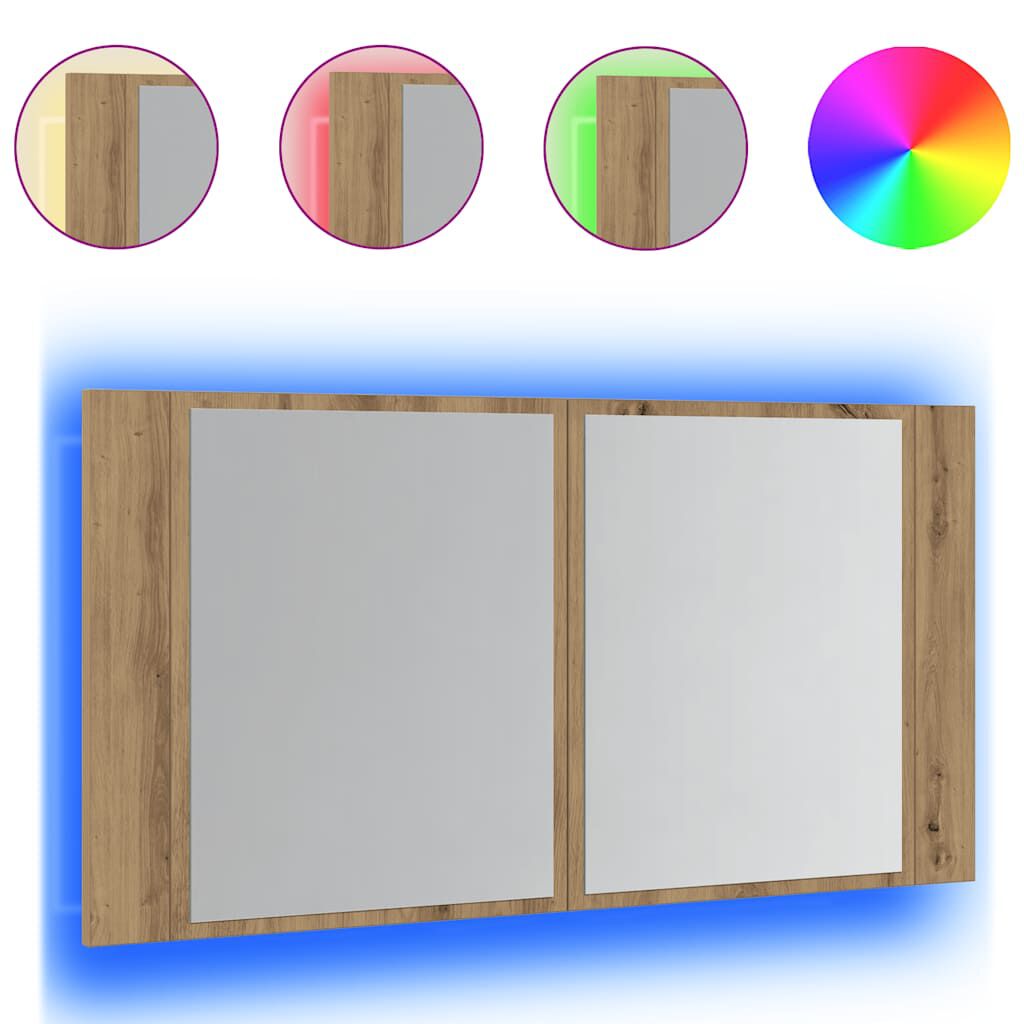 vidaXL Καθρέφτης Ντουλάπι Αρτισιανή Δρυς 90x12x45 εκ. Επεξ. Ξύλο