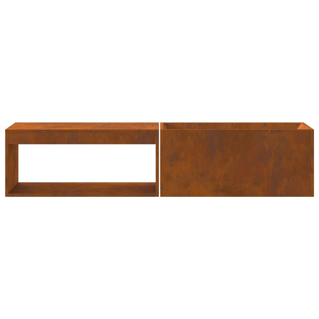vidaXL Φούρνος με αποθήκευση ξύλων 160x45x35 εκ από weathering steel