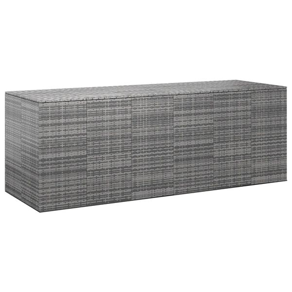 vidaXL Κουτί Μαξιλαριού Κήπου Γκρι 291x100,5x104 εκ. Ρατάν Πολυαιθ.