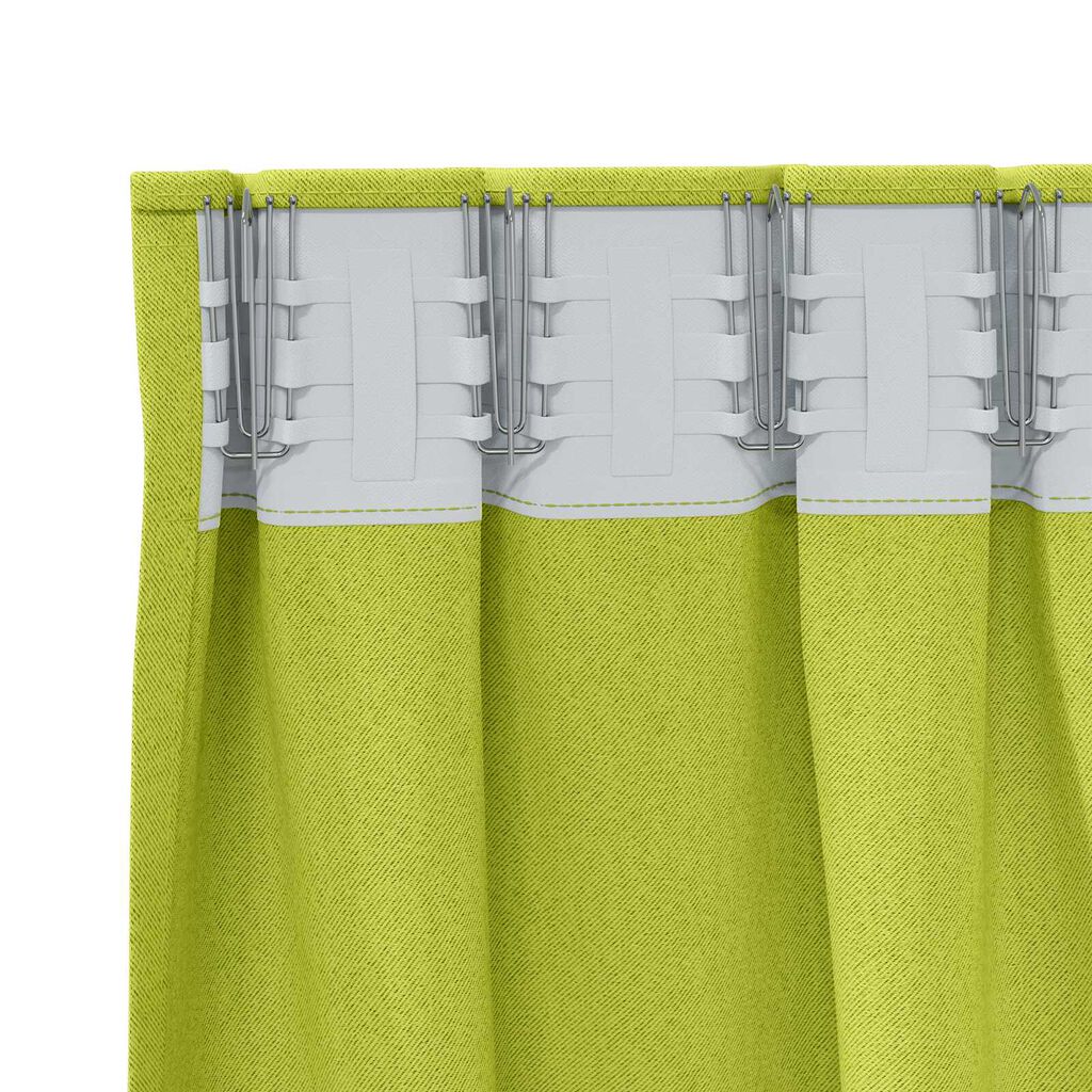 vidaXL Κουρτίνες με κουρτίνες 2 pcs Λαχανί 260 x 140 εκ. Πολυεστέρας
