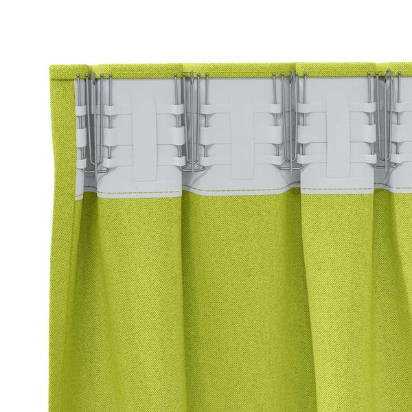 vidaXL Κουρτίνες με κουρτίνες 2 pcs Λαχανί 260 x 140 εκ. Πολυεστέρας