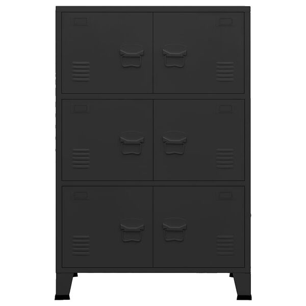 vidaXL Αρχειοθήκη Βιομηχανικού Στιλ Μαύρη 75 x 40 x 115 εκ. Ατσάλινη