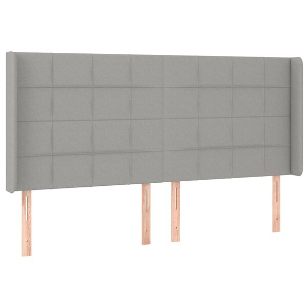 vidaXL Κεφαλάρι με Πτερύγια Ανοιχτό Γκρι 163x16x118/128 εκ. Υφασμάτινο