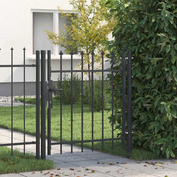 vidaXL Πύλη Φράχτη Γκρι 100 x 100 cm Χάλυβας με Επικάλυψη Πούδρας