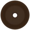 vidaXL Νιπτήρας Πολυτελής Στρογγυλός Σκ. Καφέ Ματ 40x15 εκ. Κεραμικός