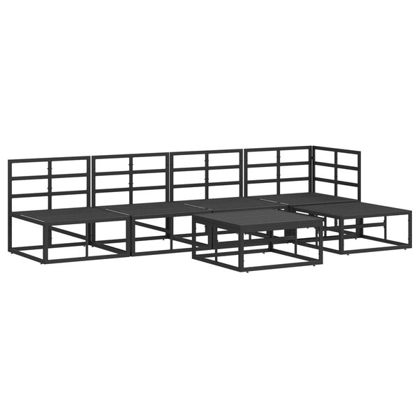 vidaXL Σετ Καναπέ Κήπου 6 pcs Μαύρο 70 x 70 x 32 εκ Αλουμίνιο