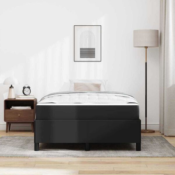 vidaXL Σκελετός κρεβατιού με στρώμα Μαύρο 120 x 200 cm Τεχνητό δέρμα