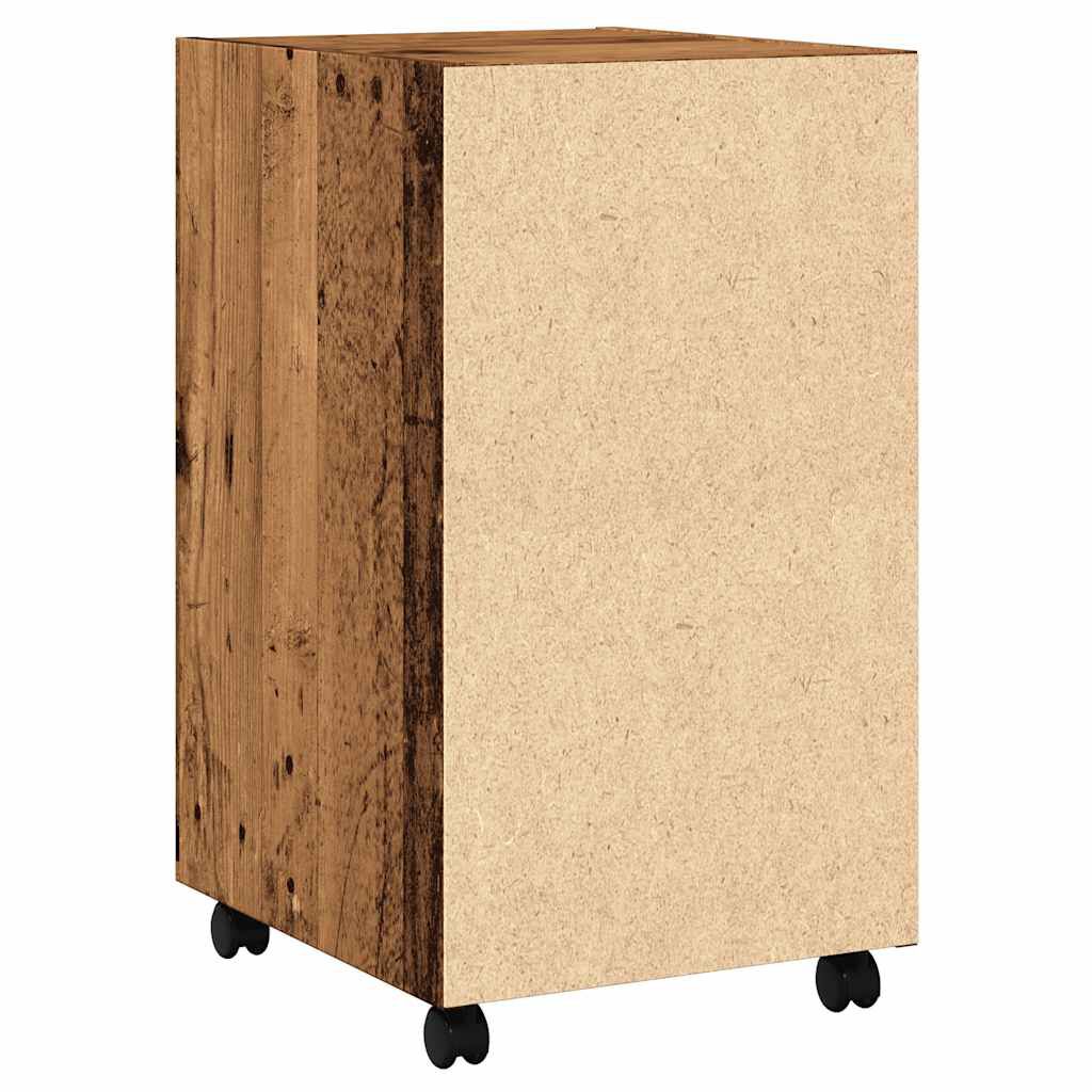 vidaXL Ντουλάπι με ρόδες Παλιό ξύλο 33x38x60 cm Ξύλο μηχανής