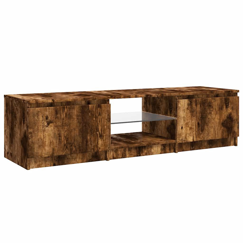 vidaXL Έπιπλο Τηλεόρασης με LED Καπνιστή Δρυς 140x40x35,5 εκ.