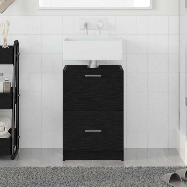 vidaXL Ντουλάπι Νεροχύτη Μαύρη Οξυά 40 x 37 x 59 cm Επεξεργασμένο ξύλο