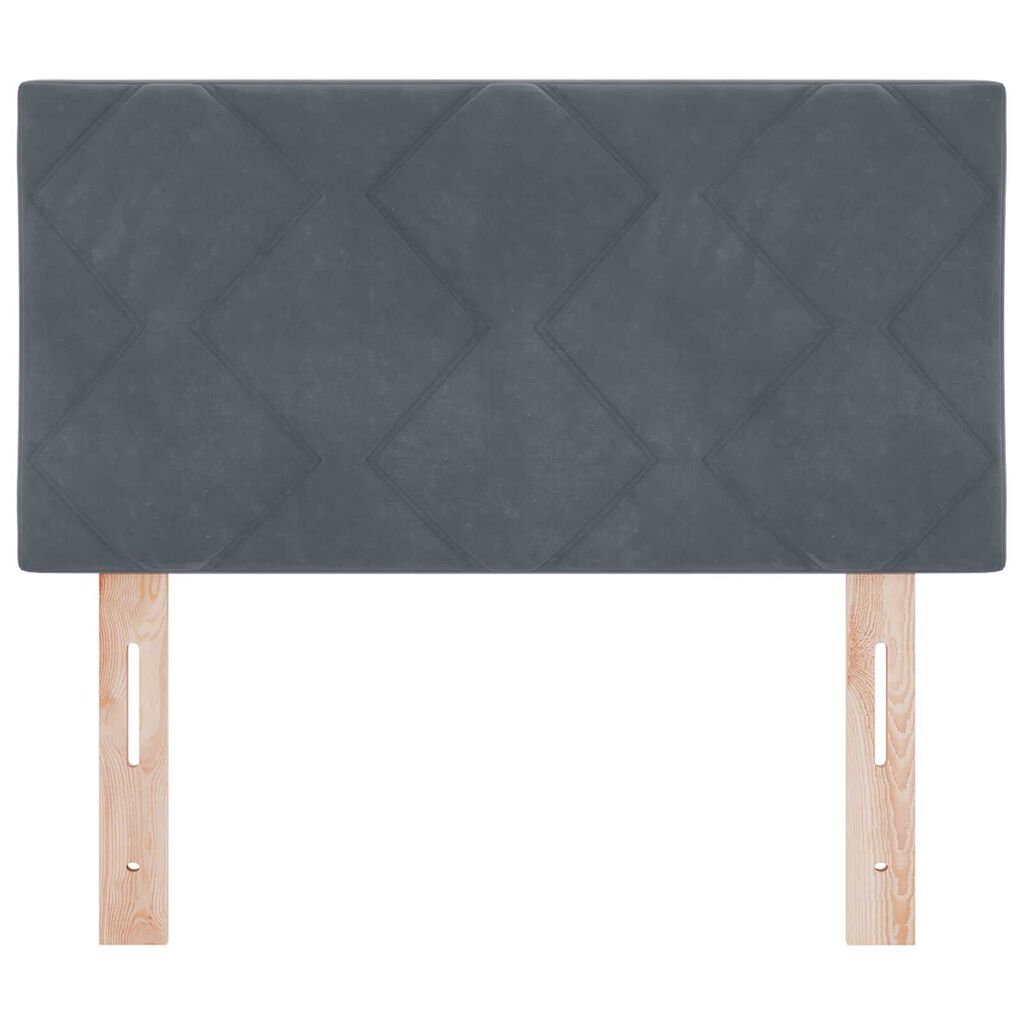 vidaXL LED Κεφαλάρι με Διαμάντια Γκρι Σκούρο 80 cm Βελούδο
