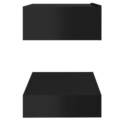 vidaXL Κομοδίνα 2 τεμ. Γυαλιστερό Μαύρο 60 x 35 εκ. από Μοριοσανίδα