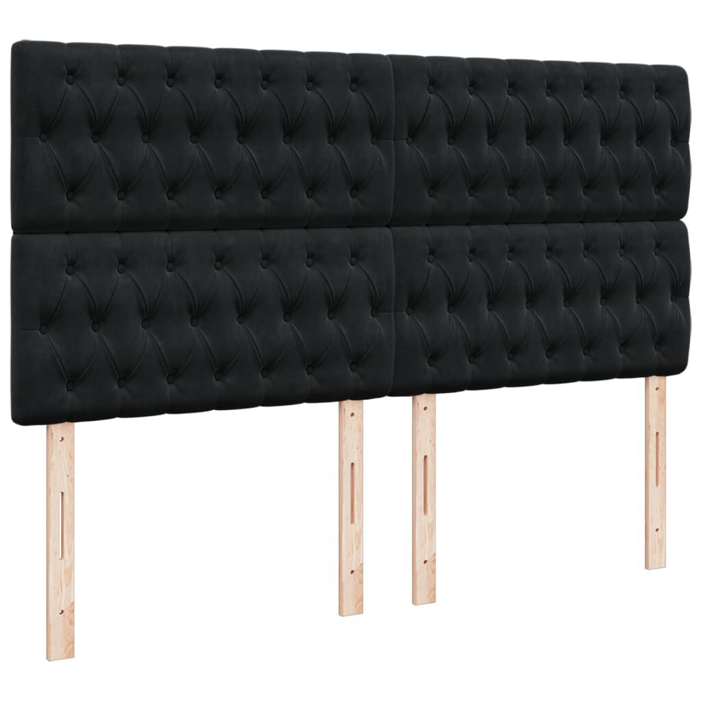 vidaXL Κρεβάτι Boxspring με Στρώμα Μαύρο 180x200 εκ. Βελούδινο