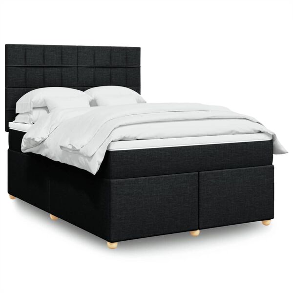 vidaXL &Kappa;&rho;&epsilon;&beta;ά&tau;&iota; Boxspring &mu;&epsilon; &Sigma;&tau;&rho;ώ&mu;&alpha; &Mu;&alpha;ύ&rho;&omicron; 140x200 &epsilon;&kappa;. &Upsilon;&phi;&alpha;&sigma;&mu;ά&tau;&iota;&nu;&omicron;