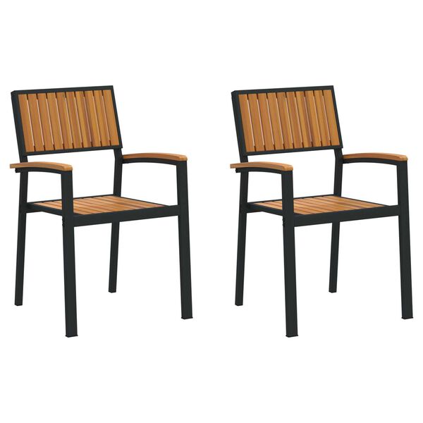 vidaXL Καρέκλα Κήπου 2 pcs Καφέ 56 x 57 x 87εκ. Μασίφ ξύλο ακακίας