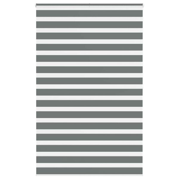 vidaXL Ζέβρα τυφλή Σκούρο Γκρι Πλάτος υφάσματος 135,9 εκ. Πολυεστέρας