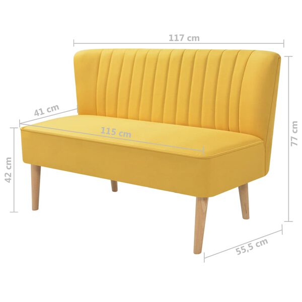 vidaXL Καναπές Κίτρινος 117 x 55,5 x 77 εκ. Υφασμάτινος