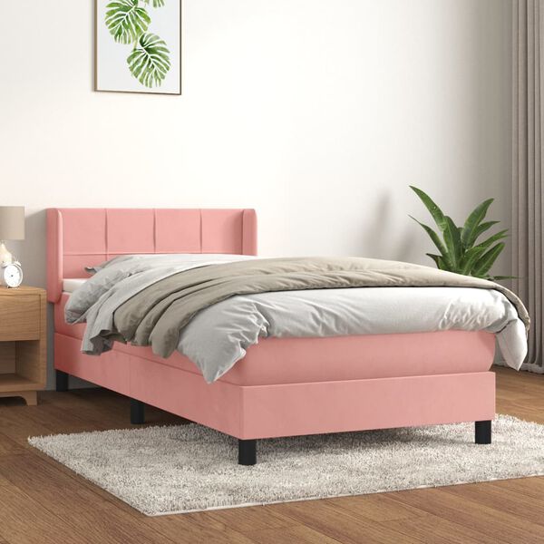 vidaXL &Kappa;&rho;&epsilon;&beta;ά&tau;&iota; Boxspring &mu;&epsilon; &Sigma;&tau;&rho;ώ&mu;&alpha; &Rho;&omicron;&zeta; 80 x 200 &epsilon;&kappa;. &Beta;&epsilon;&lambda;&omicron;ύ&delta;&iota;&nu;&omicron;