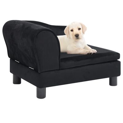 vidaXL Καναπές - Κρεβάτι Σκύλου Μαύρο 57 x 34 x 36 εκ. Βελουτέ