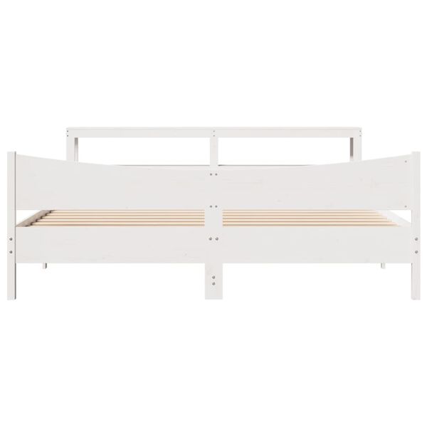 vidaXL Πλαίσιο Κρεβατιού με Κεφαλάρι 180x200 εκ. από Μασίφ Ξύλο Πεύκου