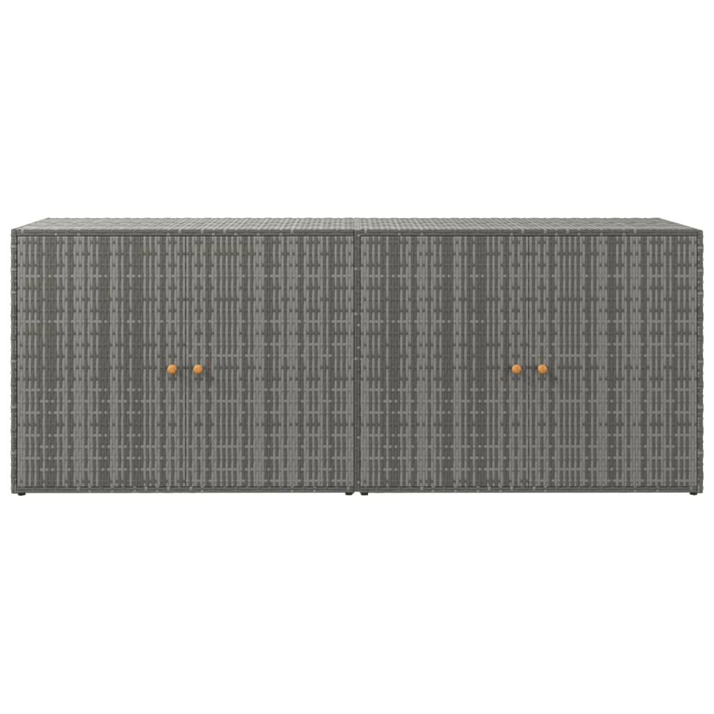 vidaXL Ντουλάπι Αποθήκευσης Κήπου Γκρι 198x55,5x80 εκ. Συνθετικό Ρατάν