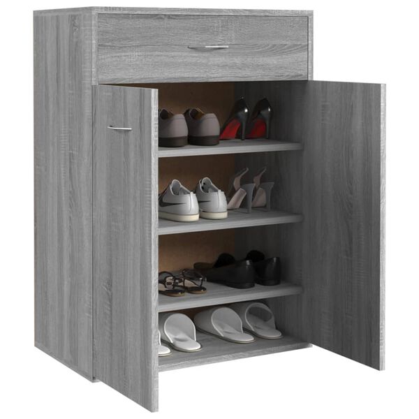 vidaXL Παπουτσοθήκη Γκρι Sonoma 60x35x84 εκ. από Επεξεργασμένο Ξύλο