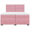 vidaXL Κρεβάτι Boxspring με Στρώμα Ροζ 200x200 εκ. Βελούδινο