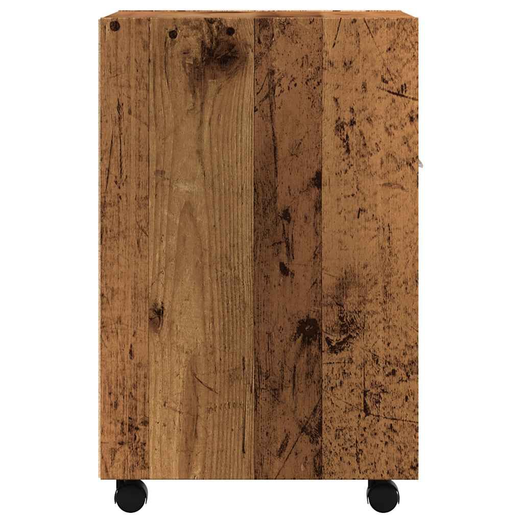 vidaXL Ντουλάπι με ρόδες Παλιό ξύλο 33x38x60 cm Ξύλο μηχανής