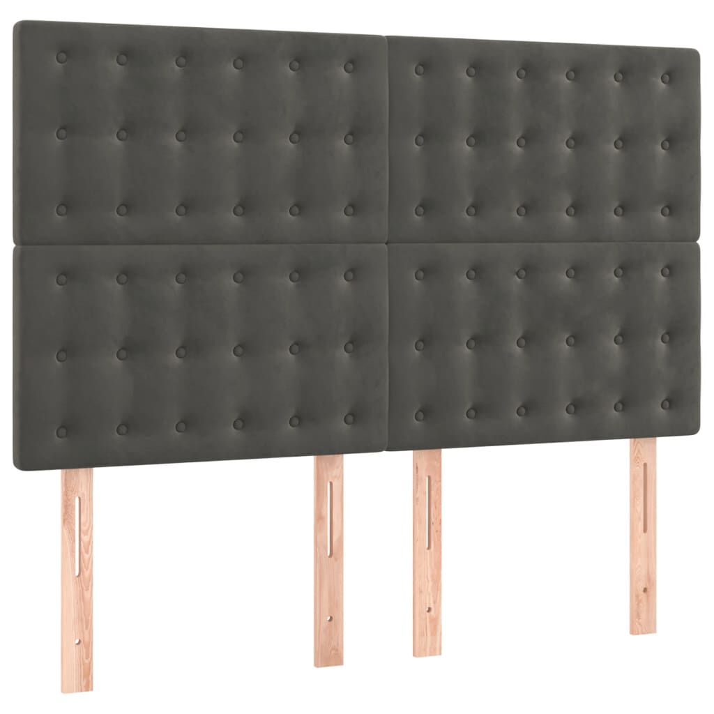 vidaXL Κρεβάτι Boxspring με Στρώμα Σκούρο Γκρι 140x200 εκ. Βελούδινο