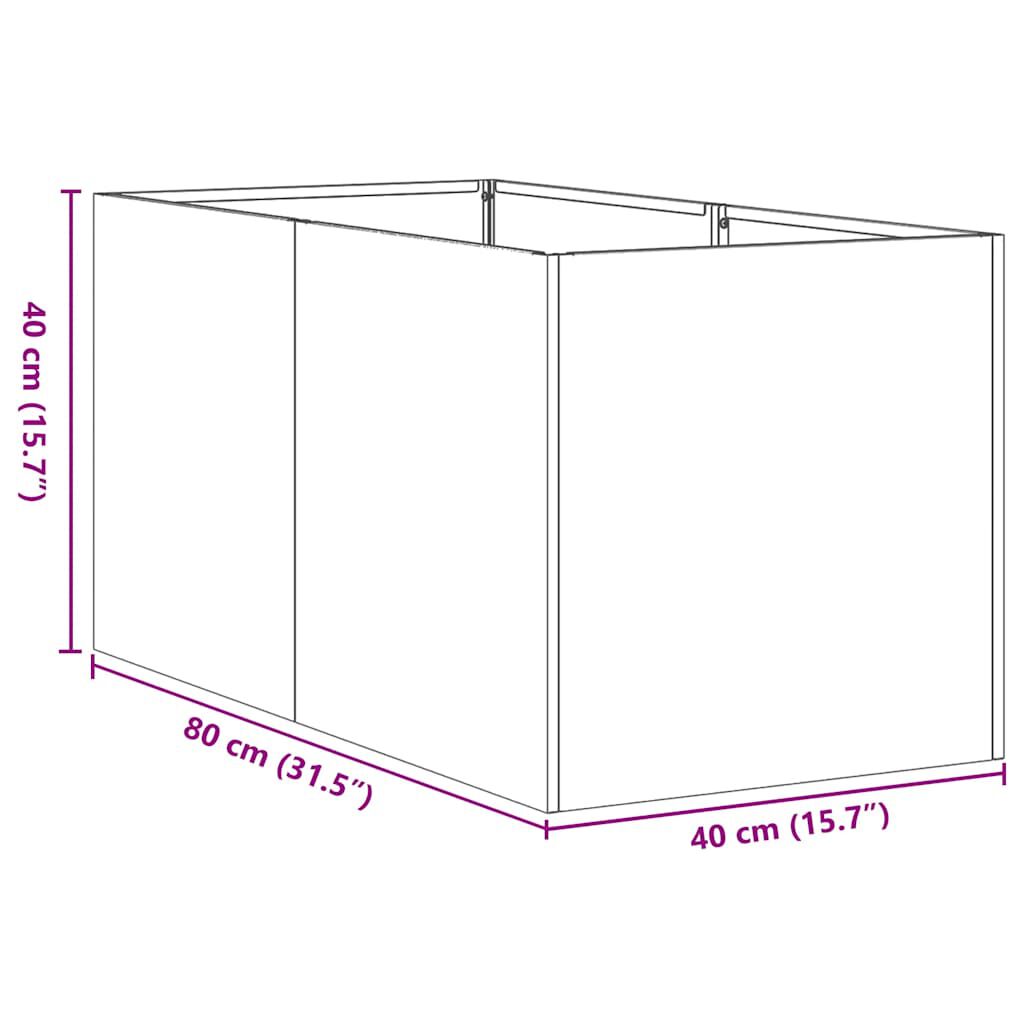 vidaXL Ζαρντινιέρα Ανθρακί 40x80x40 εκ. από Χάλυβα Ψυχρής Έλασης